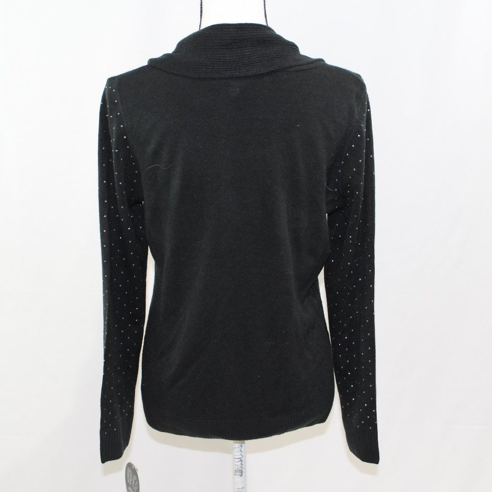 Karen Scott Black Sequined Sweater with‎ Scarf NWT - Picture 6 of 8